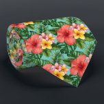 Tropical Floral Paradise Pattern Tie<br><div class="desc">A vibrant tropical floral paradise pattern featuring bold hibiscus and lush greenery. This lively botanical design captures the energy of tropical gardens and warm summer landscapes.</div>