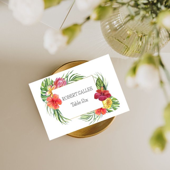 Tropical Floral Paradise Wedding Table Number Card (Creator Uploaded)