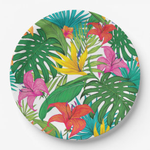 Tropical Floral Party 9" Paper Plates