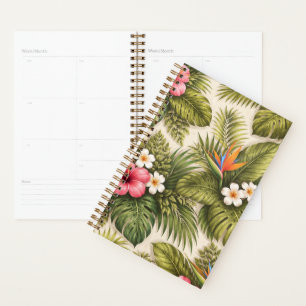 Tropical Floral Pattern – Hibiscus, Monstera Planner