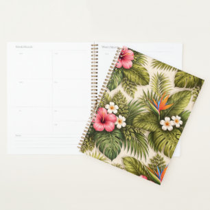 Tropical Floral Pattern – Hibiscus, Monstera Planner