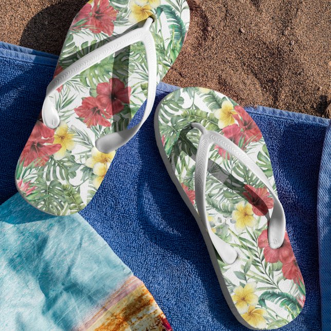 Tropical Floral Pattern Jandals (Creator Uploaded)