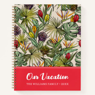 Tropical Floral Pattern Our Vacation Notebook