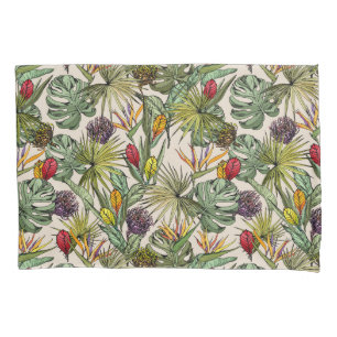 Tropical Floral Pattern Pillowcase