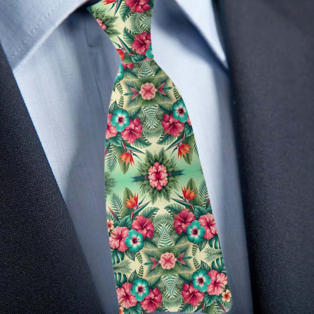 Tropical Floral Pattern Tie (Creator Uploaded)