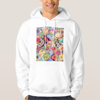 Tropical floral pattern, vibrant colours. hoodie