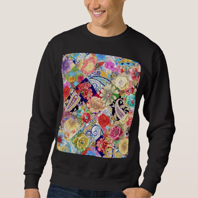 Tropical floral pattern, vibrant colours. sweatshirt (Front)