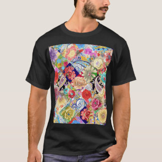 Tropical floral pattern, vibrant colours. T-Shirt