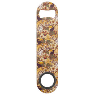 Tropical Floral Pattern With Tiger