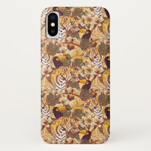 Tropical Floral Pattern With Tiger Case-Mate iPhone Case
