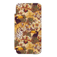 Tropical Floral Pattern With Tiger