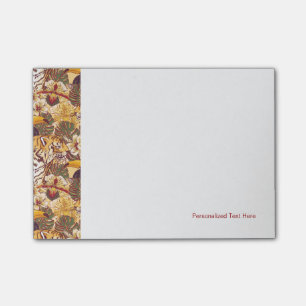 Tropical Floral Pattern With Tiger Post-it Notes