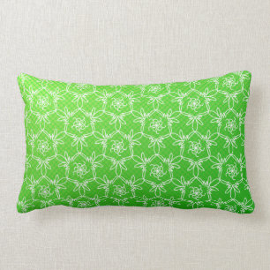 Tropical Floral Pillow - Lime