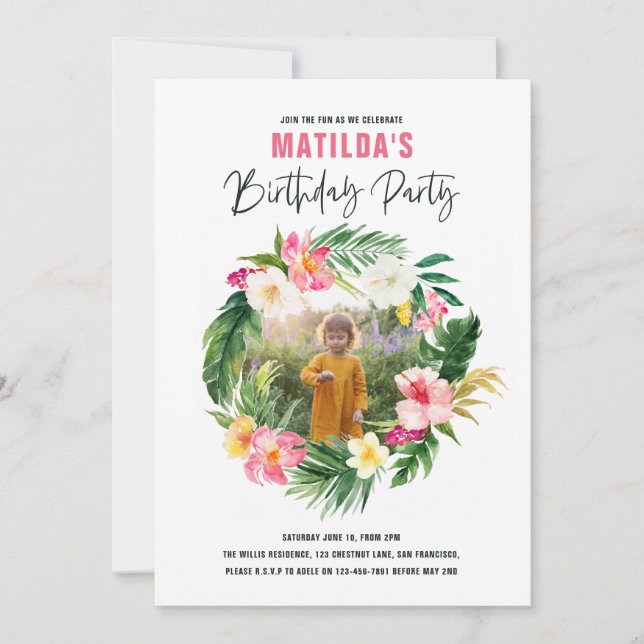 tropical floral pink yellow flamingo stylish (Front)