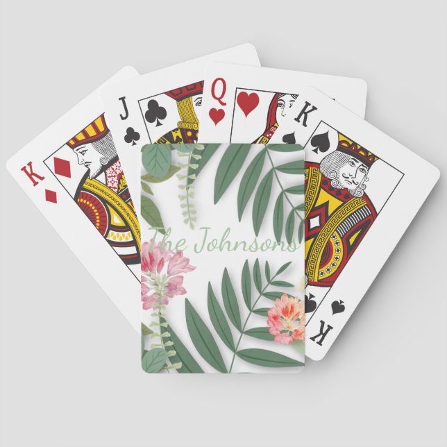 Tropical Floral  Playing Cards (Back)