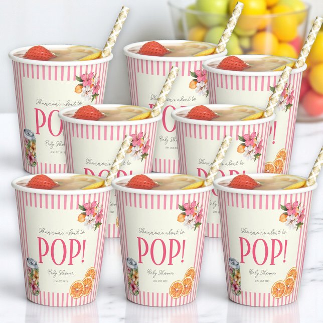Tropical Floral POP! Baby Shower Paper Cups (Creator Uploaded)