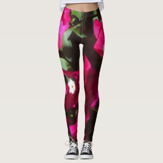 Tropical Floral Print, Retro Mood Leggings