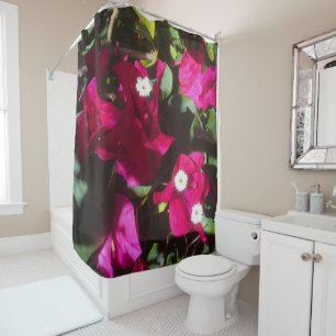 Tropical Floral Print, Retro Mood Shower Curtain