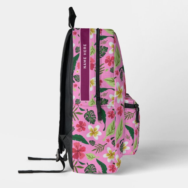 Tropical Floral Printed Backpack (Left)