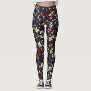 Tropical Floral: Random Botanical Vintage. Leggings