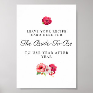 Tropical Floral Recipe Sign