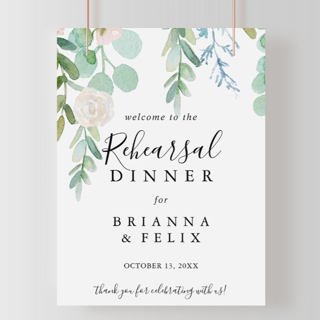 Tropical Floral Rehearsal Dinner Welcome Sign (Creator Uploaded)