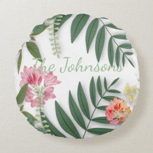 Tropical Floral  Round Cushion