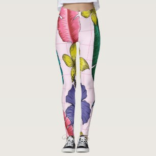 Tropical floral: seamless leaves pattern leggings