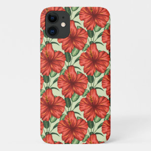 Tropical floral seamless pattern red flowers Case-Mate iPhone case