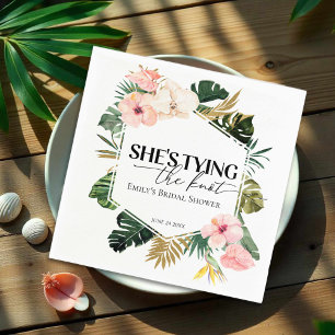 Tropical Floral She's tying the knot Bridal Shower Napkin