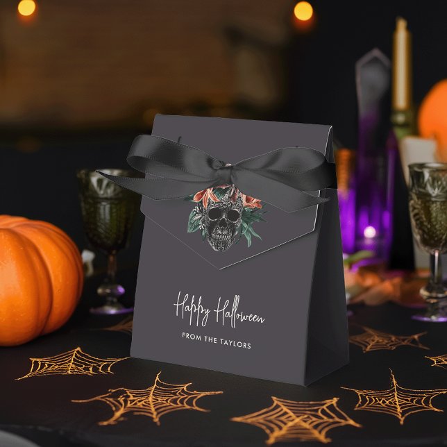 Tropical Floral Skull Halloween Favour Box (Creator Uploaded)
