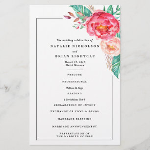 Tropical Floral Summer Wedding Invitations