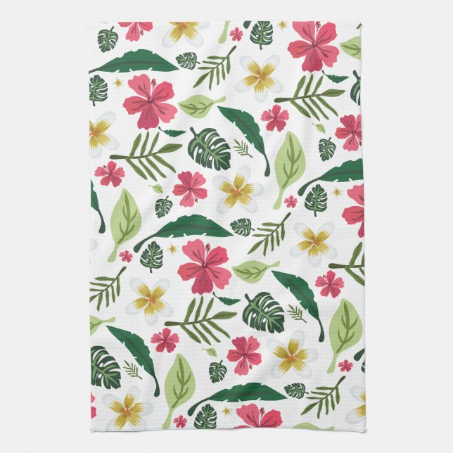 Tropical Floral  Tea Towel (Vertical)