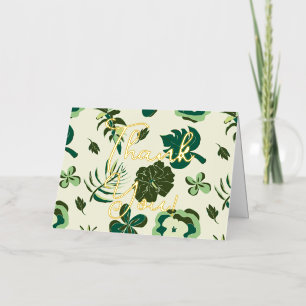 Tropical Floral Thank You Foil Greeting Card