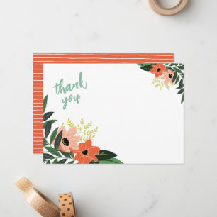 Tropical Floral Thank You Note Cards