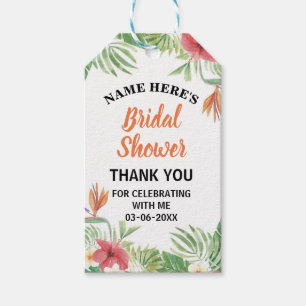 Tropical Floral Thank you Tag Aloha Bridal Shower