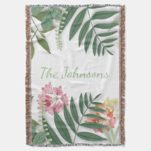 Tropical Floral Throw Blanket