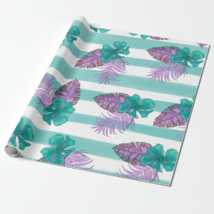 Tropical Floral Umbrella Wrapping Paper