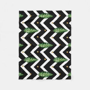 Tropical Floral Vines Fleece Blanket