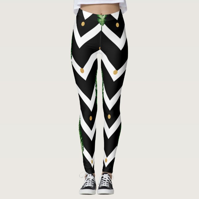 Tropical Floral Vines Leggings (Front)