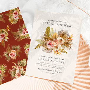 Tropical Floral Vintage Bridal Shower Invitation