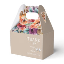 Tropical Floral Wedding Favour Box