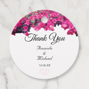 Tropical Floral Wedding Favour Tags