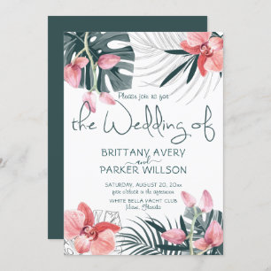 Tropical Floral Wedding Invitation