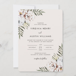 Tropical Floral Wedding Invitation
