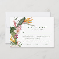 Tropical Floral Wedding Meal Choice