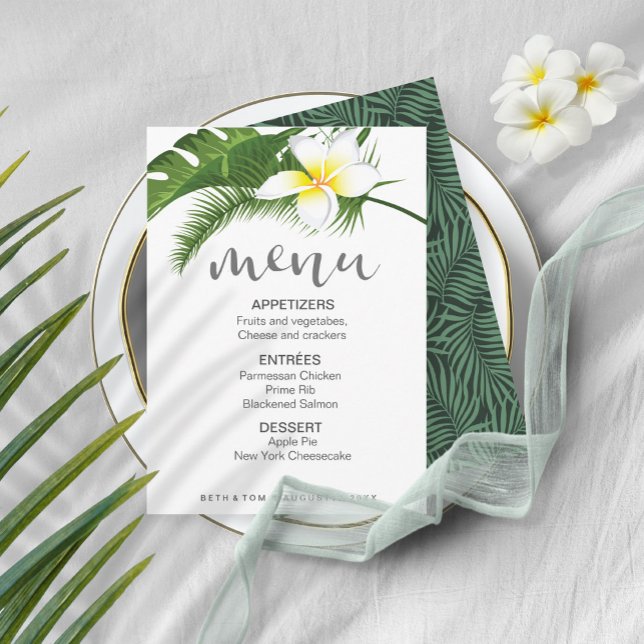 Tropical Floral Wedding Menu ID475 (Creator Uploaded)