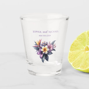 Tropical Floral-Wedding-Money/shot Dance- Shot Glass
