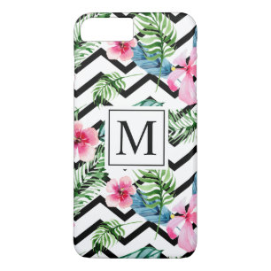 Tropical Floral Wedding Monogram   Phone Case