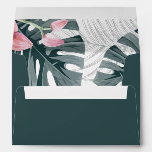 Tropical Floral Wedding Personalised Envelope